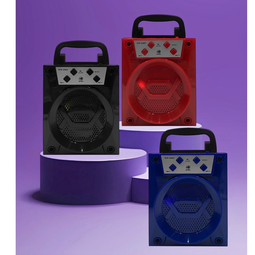 CAIXA DE SOM MW-60BT CARTÃO DE MEMÓRIA, AUX, USB E BLUETOOTH FM