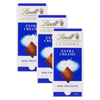 Chocolate Lindt Excellence Extra Creamy Milk com 100g | Kit com três unidades