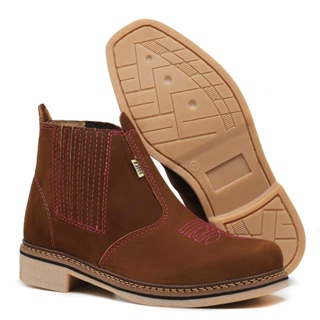 Botina Feminina Bota Country Couro Nobuck Bico Quadrado Texana Montaria Rodeio em Oferta na Shopee