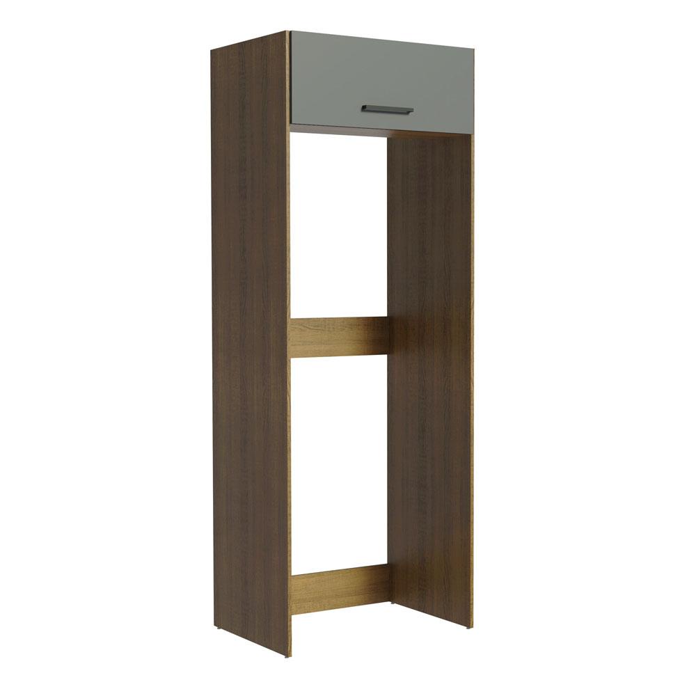 Porta Geladeira Armário de Cozinha 1 Porta Basculante Rustic/Cinza Agata Madesa - Home & Living