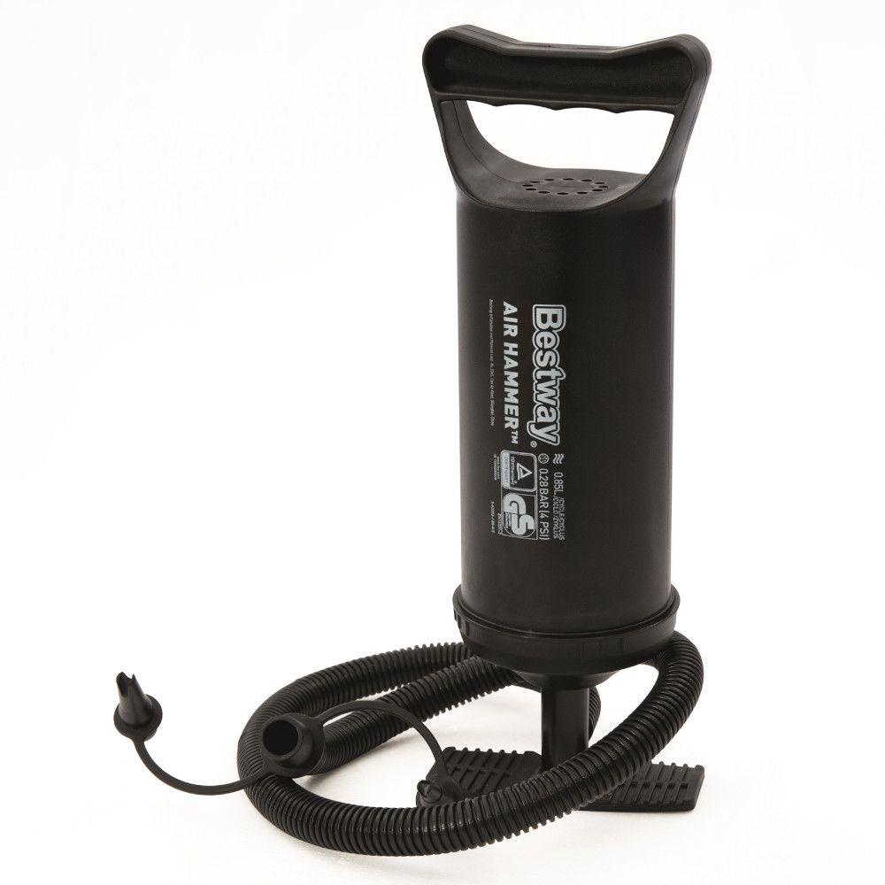 Bomba de Ar Inflador Portátil Manual Bestway 30cm com 3 Bicos Adaptadores em Oferta na Shopee