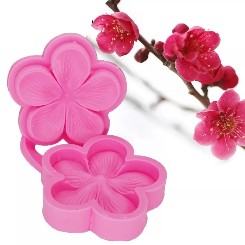 Molde de Silicone Flor de Cerejeira para doces para doces, biscuit, artesanato, festa de aniversário em Oferta na Shopee