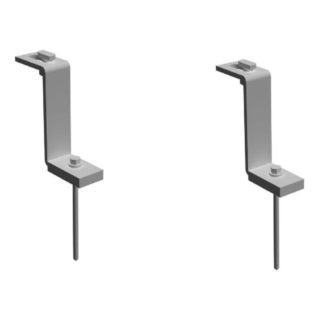 Estrutura Suporte Z Fixador Placa Painel Solar Alumínio Para Telha Metálica Ondulada Kit 02 Un