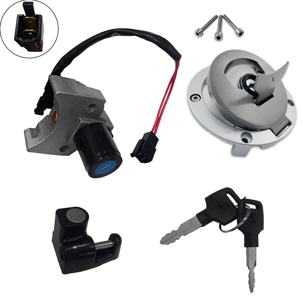 Chave Contato Xre 190 16 À 19 Kit Ignição Miolo + Tampa + Trava Capacete Completo.