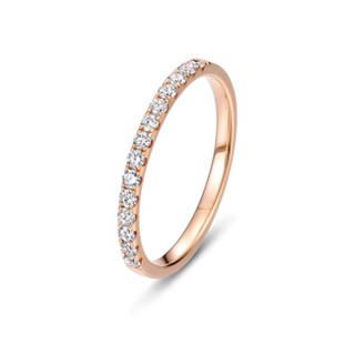 Micro-Inlaid Gypsophila De Luxo Leve Anel De Aço Titânio Moda 18K Rose Gold Non-Fade Ring Girl Acessórios Gift