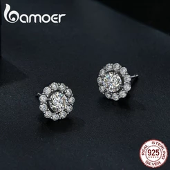 Bamoer 925 Prata 0.5 CT Brincos Moissanite D Cor VVS1 Premium Corte Fashion Joalheria Presente Para Mulheres