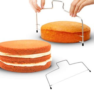 Cortador Nivelador Fatiador De Bolos Confeitaria Ajustável Aço Inox - 02 Fios