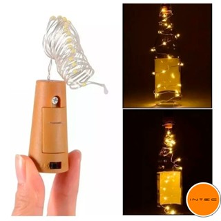 Rolha De Led 10/20 Leds Branco Quente Fio Fada 1mt / 2mt decoração garrafas e interiores