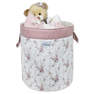 Cesto Organizador Roupa Brinquedo Floral Rose ESTAMPA VARIADAS ORGANIZADOR QUARTO