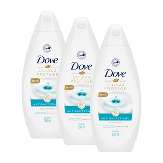 Kit 3 Sabonetes Líquidos Dove Antibacterianos Cuida & Protege 250ml cada
