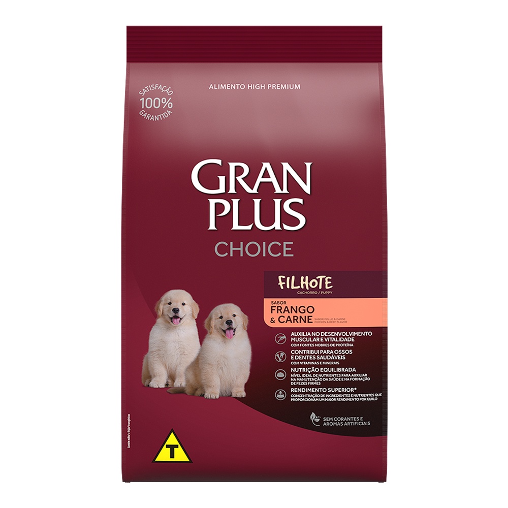Ração Gran Plus para Cães Filhotes Choice - 10,1 kg