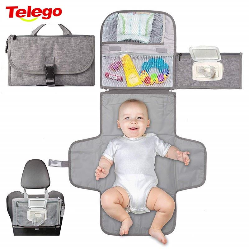 Trocador De Fraldas Pad Portátil , Mudando Para Recém-Nascidos Menina & Menino-Cambiador Do Bebê Com Bolso Inteligente Kit Estação De Viagem À Prova D'água Mudança