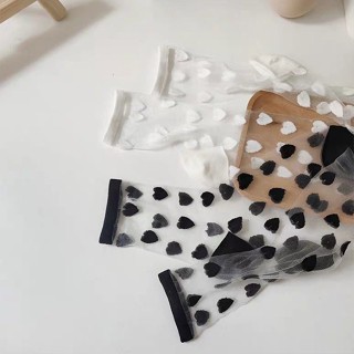 Meias De Seda De Vidro Transparente Japonês Amor Coreanas Ultra-Thin Silk
