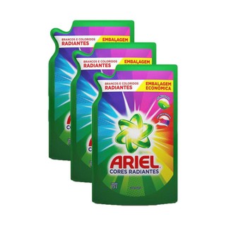 Kit 3 Refis Sabão Líquido Ariel Cores Radiantes 1,5L em Oferta na Shopee