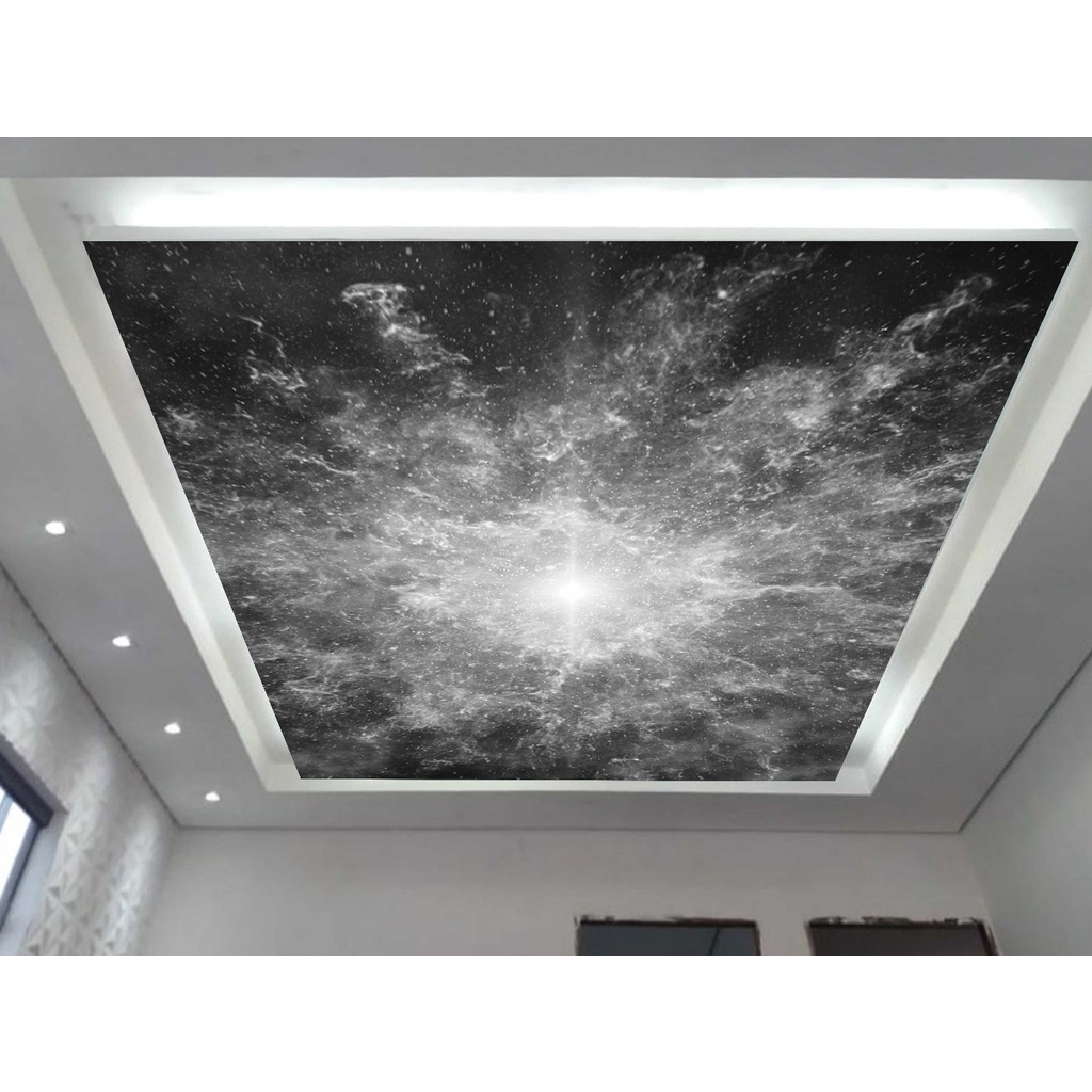 Papel de Parede de Teto - Adesivo Decorativo Para Teto - Painel Fotográfico Espaço Universo Paisagem Céu Galaxia ROF - 054