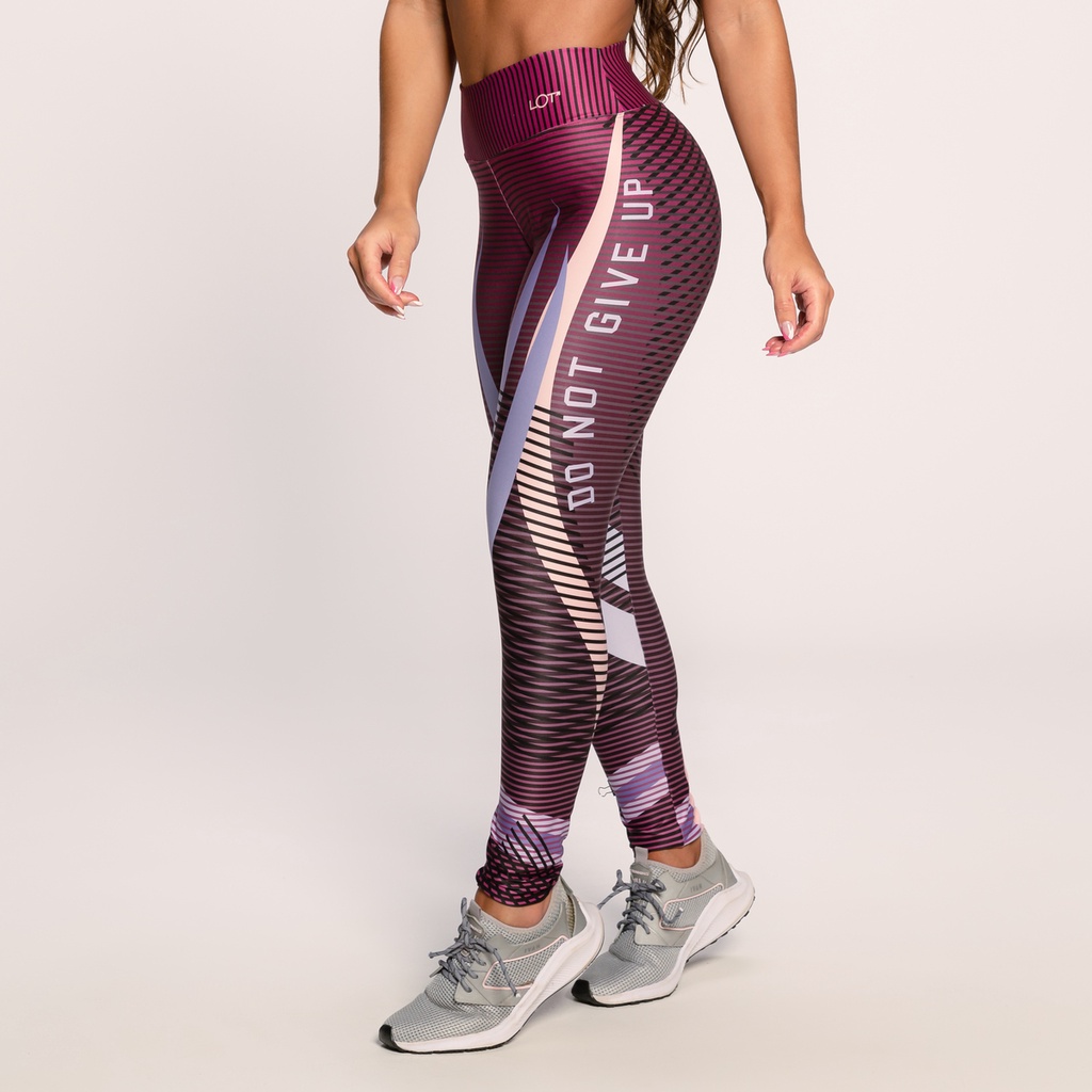 Calça Legging Suplex Estampada Academia Feminina Fitness Roxo Do Not Give Up em Oferta na Shopee