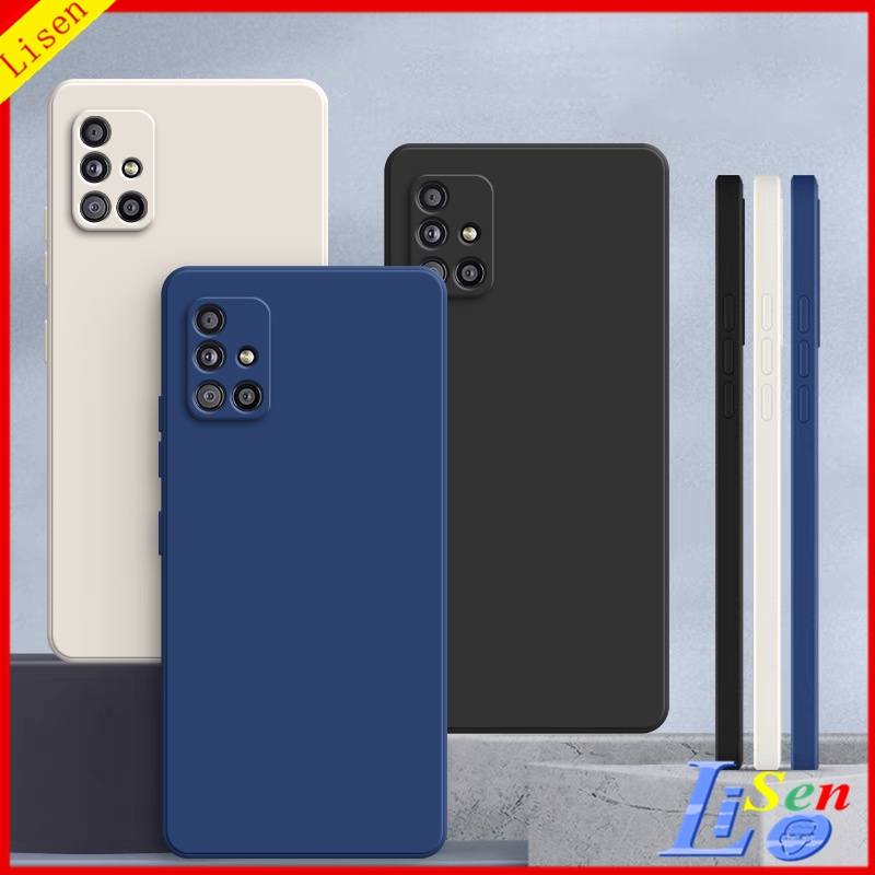 Capa Para Samsung A51 A71 M51 A50 A30S A50S A31 A70 A7 2018 Borda Reta 90 ° Estojo Telefone Celular YT