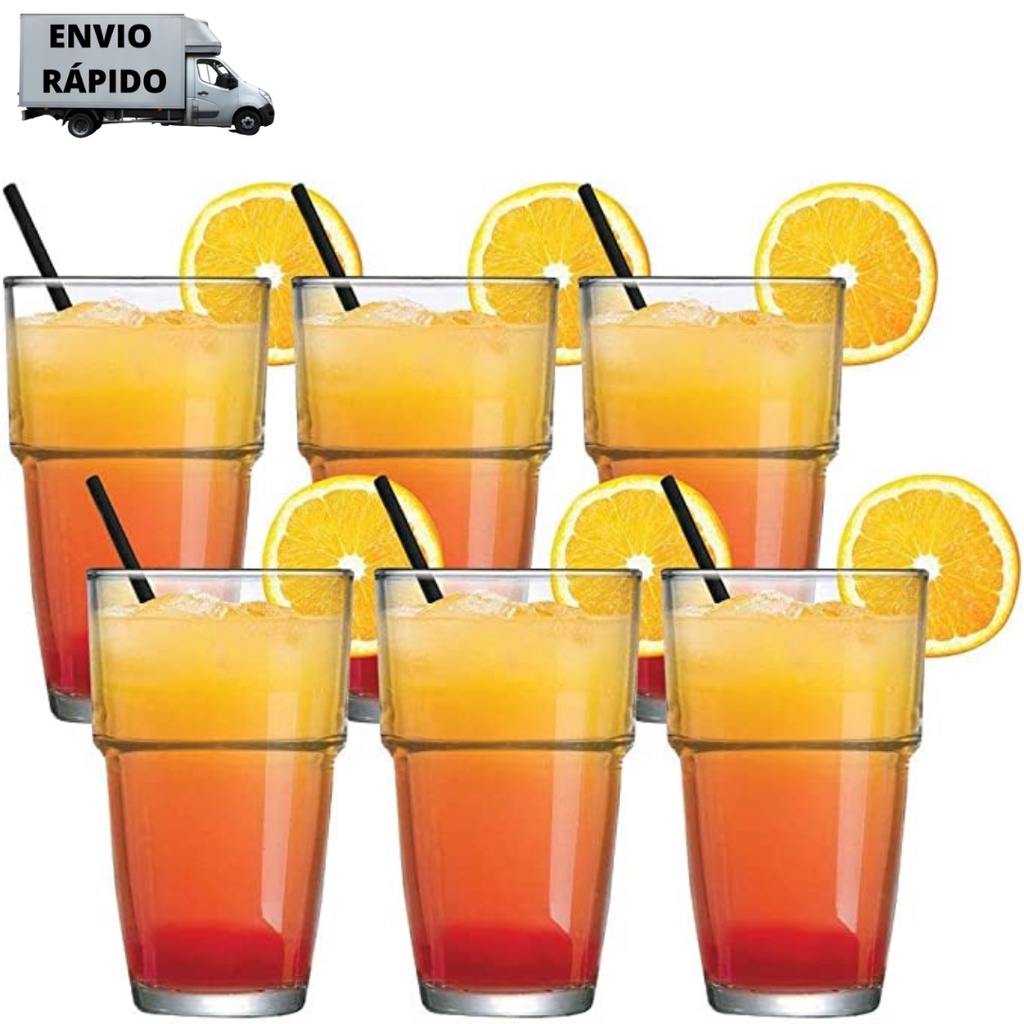 Jogo de Copos Nadir Vegas Long Drink de Vidro Liso com 6 Peças 300ml - Le  biscuit