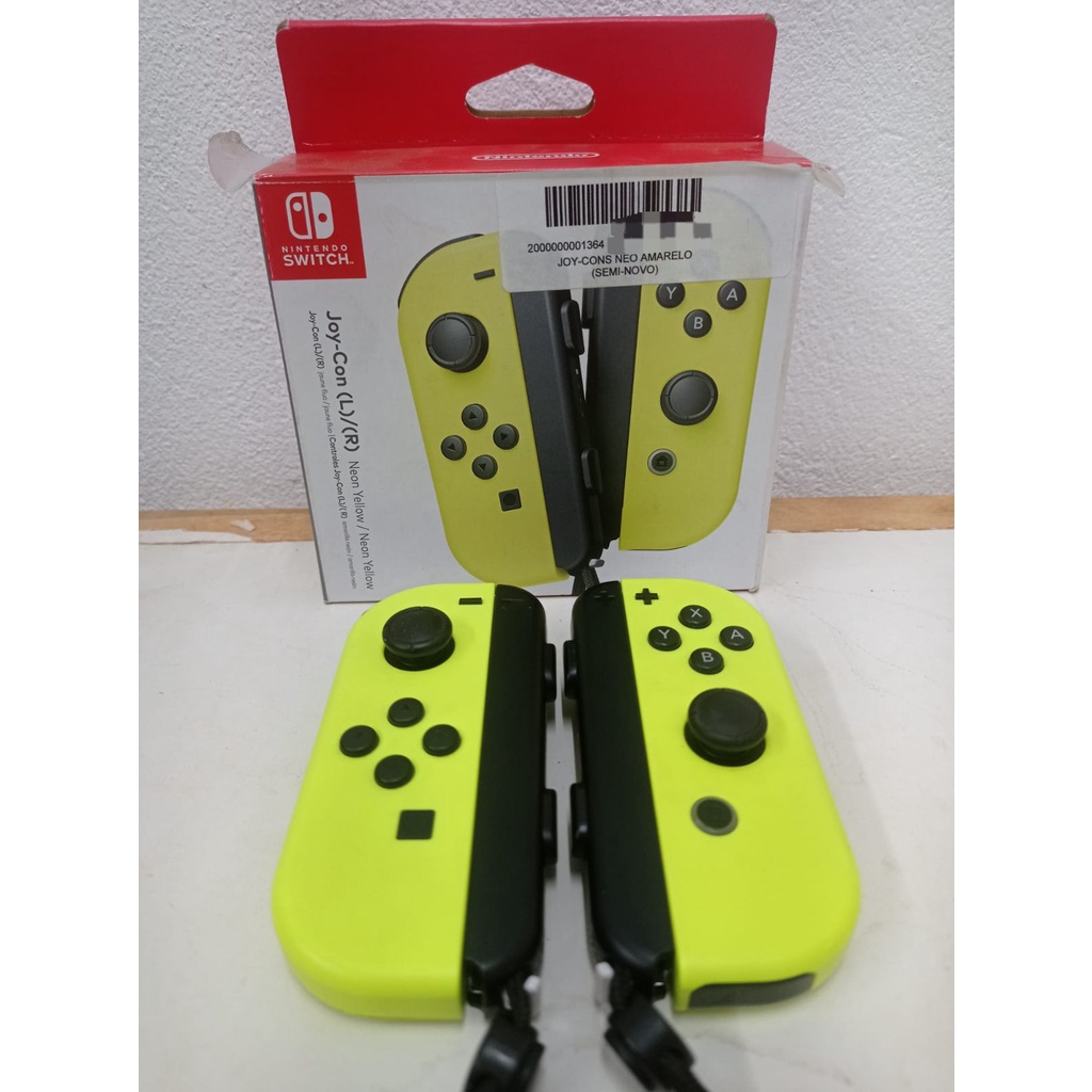 Controle JoyCon Nintendo Switch Neon Yellow Semi Novo Shopee Brasil
