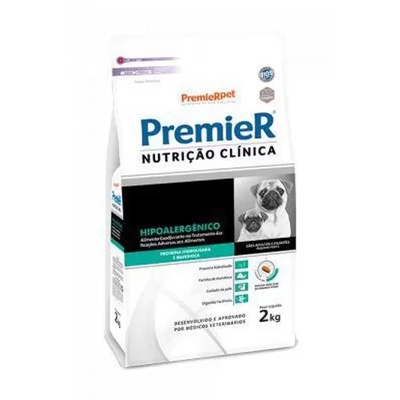 Ração Premier Nutrição Clínica Cães Hipoalergênico Pequeno Porte - 2 kg - Premier Pet
