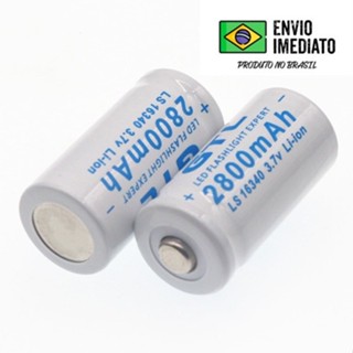 Pilha Cr 123a Recarregável 3,7 V 2800 Mah Bateria 2 Unidades
