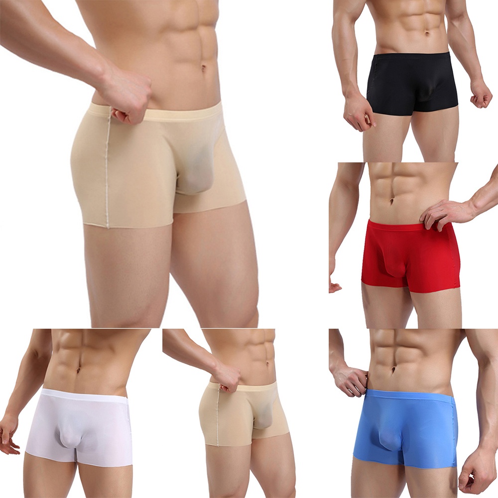 Cuecas Boxers Masculinas De Sem Costura Ultrafina Transparente Roupa Íntima Venda A Quente