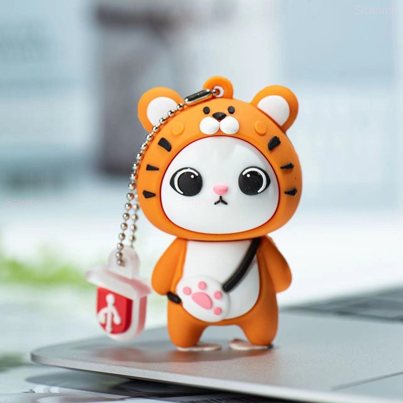Pendrive 128GB Bonito Tigre Volta Gato Pata Saco 1GB 8GB 16GB 32GB 64GB Grande Capacidade Real 1TB 2TB USB Flash drive E