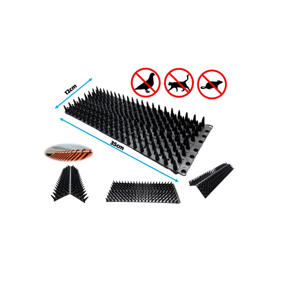 Espícula Anti Acesso Anti Pombos Espanta Gatos Repelente Barreira - 6 Peças COR Preta