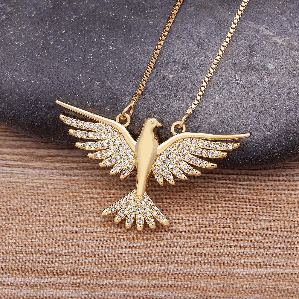 Colar Vintage De Águia Voadora Homens Mulheres Pingente De Pássaro Zircônia Animal Joias Festa De Aniversário Presente em Oferta na Shopee
