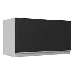 Armário de Cozinha Aéreo 100% MDF 60 cm 1 Porta Basculante Branco/Preto Acordes Madesa