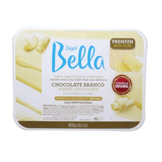 Cera Depilatória Em Barra Chocolate Branco Depil Bella 800g em Oferta na Shopee