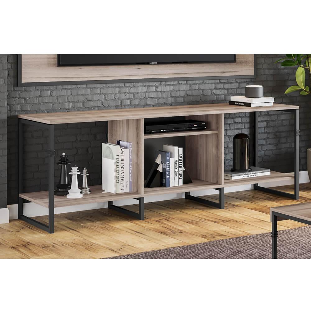 Rack Industrial Supreme com 4 Nichos - Carvalho/Preto | Shopee Brasil