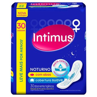 Absorvente Intimus Noturno Suave Com Abas - 30 Unidades
