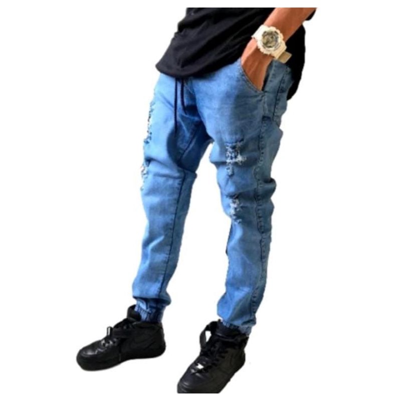 Calça Jogger Camuflada Colorida Masculina Sarja