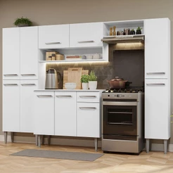 Cozinha Completa Madesa Emilly Hit com Armário e Balcão - Branco