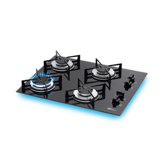 Fogão Cooktop Fischer 4Q Gás Mesa Vidro Preto 110v/220v em Oferta na Shopee