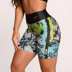 Short Fitness Academia Feminino Bermuda Suplex Estampada Modernize Musculação Corrida Yoga