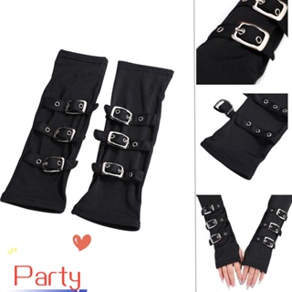 Party Wrist Mitten Hip Hop Cosplay Punk Gótico Fita De Ilhós Sem Dedos em Oferta na Shopee