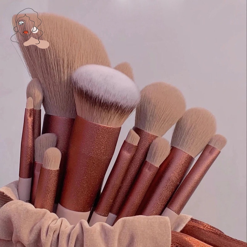 13 Peças Pincéis De Maquiagem Macios Conjunto De Blush Powder Eyeshadow Pincel Kabuki Ferramenta De Beleza