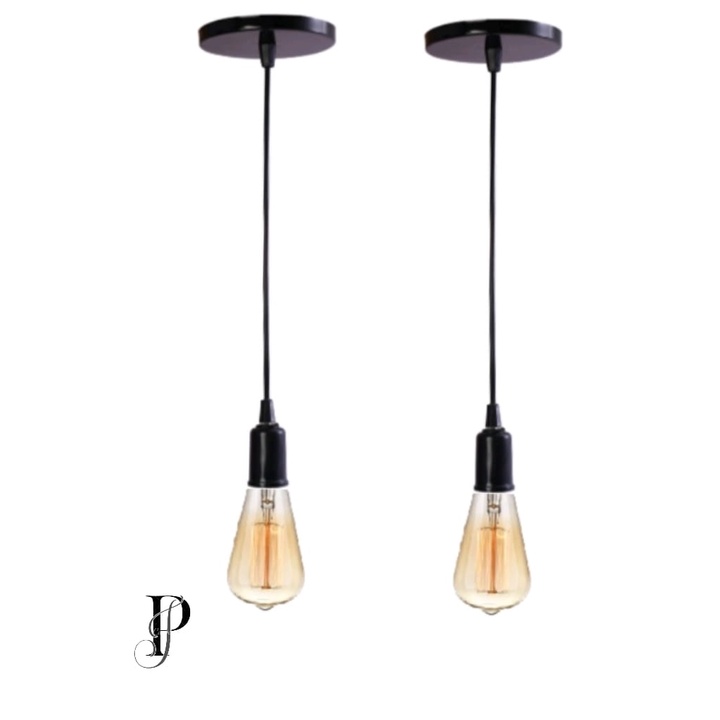 Kit 2 Pendente Fio Cabo Decorativo Retrô soquete E27 1M 110/220w