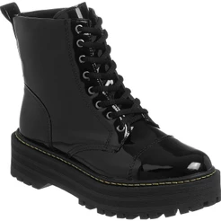 Coturno Feminino Lumiss Tratorado Bota Plataforma Blogueira Confortável Cano Curto Salto Baixo