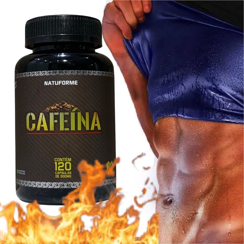 Cafeína em cápsula 500mg termogenico emagrecedor perda de peso c/120 ...