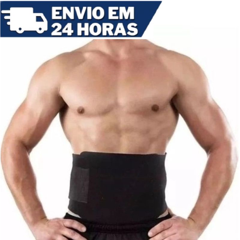 Cinta Abdominal Térmica Queima Gordura Tamanho Único Ajustável Preta