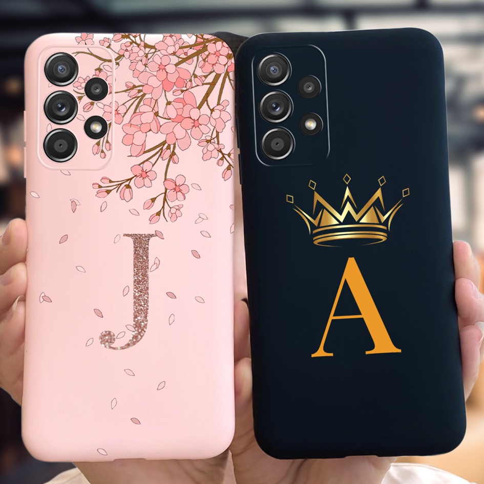 Samsung Galaxy A23 5G Capa Moda Coroa Letras Alfabeto Pintado Flexível A23 SM-A235F 236B