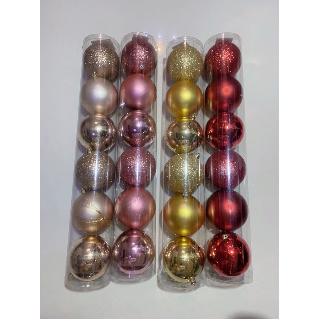 Bola mista de Natal fosca / lisa /  Glitter 8cm 6umi e 6cm 9 uni e 5cm 12 uni e 4cm 15uni  e 3cm 15uni