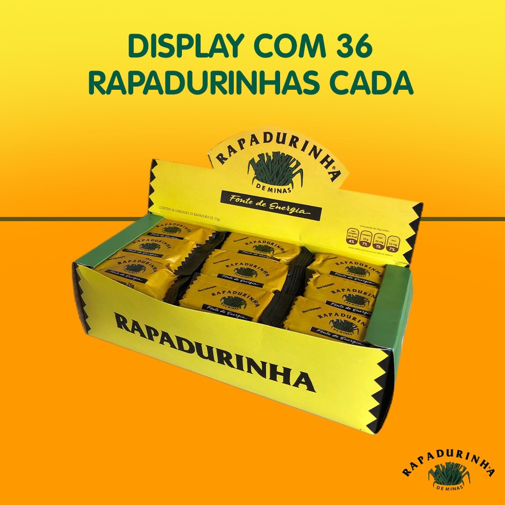 Rapadurinha de Minas Display 36 unidades de 25g