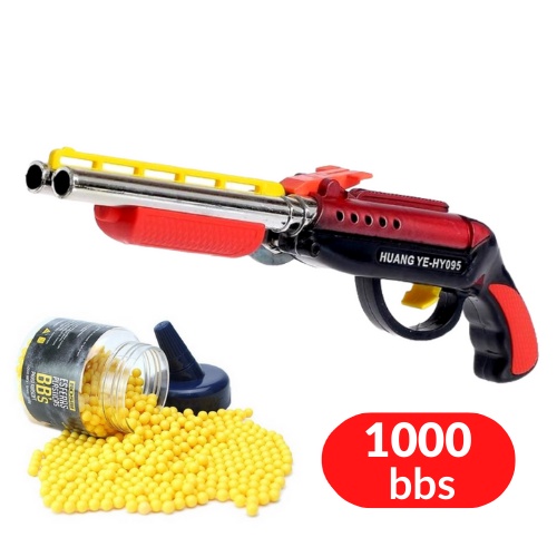 Kit brinquedo Pistola / Atira bolinhas de Plástico / Airsoft + 1000 Bbs /  Bolinhas - Top - Escorrega o Preço