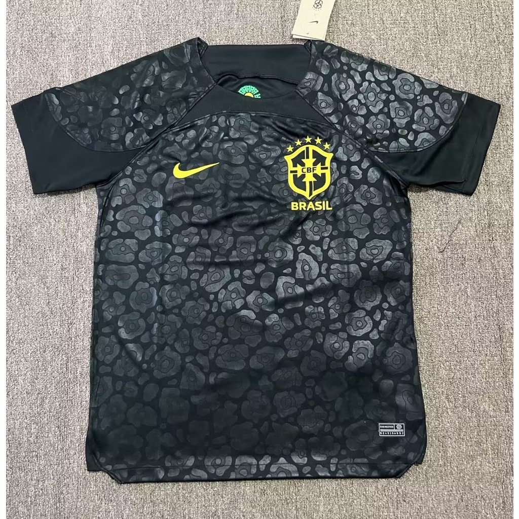 Camisa Do Brasil Preta De Goleiro Copa Do Mundo 2022 1:1 Camiseta De Futebol Goleiro Brasil