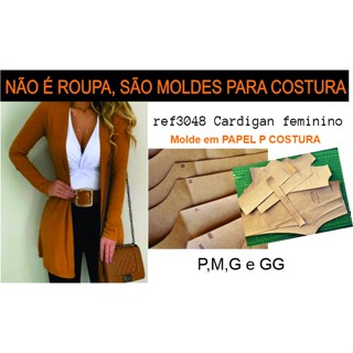 MOLDE PARA COSTURA Cardigan sobretudo feminino ref3048