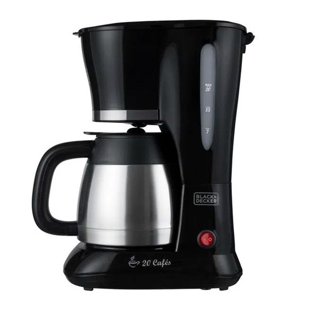Cafeteira Elétrica Black+Decker CM200I 20 Xicaras Filtro Permanente Jarra Inox Corta Pingos 750w Preto